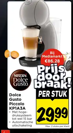Vomar Voordeelmarkt Dolce Gusto Piccolo KP1A3A aanbieding