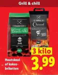 Lidl Houtskool of kokos- briketten aanbieding