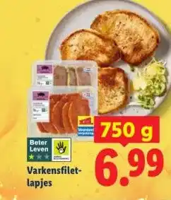Lidl Varkensfilet- lapjes aanbieding