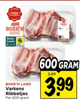 Vomar Voordeelmarkt BOER'N LAND Varkens Ribbetjes aanbieding