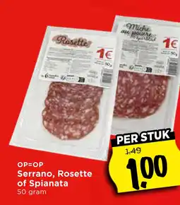Vomar Voordeelmarkt Serrano, Rosetteof Spianata aanbieding