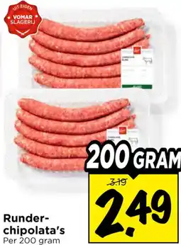 Vomar Voordeelmarkt Runder chipolata's aanbieding