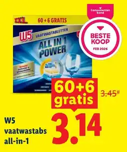 Lidl W5 vaatwastabs all-in-1 aanbieding