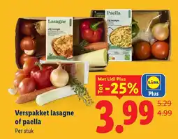 Lidl Verspakket lasagne of paella aanbieding