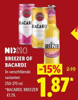 Lidl Bacardi breezer aanbieding