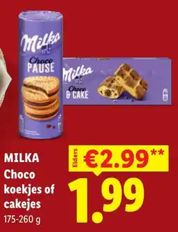 Lidl Milka choco koekjes of cakejes aanbieding