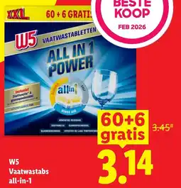 Lidl W5 vaatwastabs all in 1 aanbieding