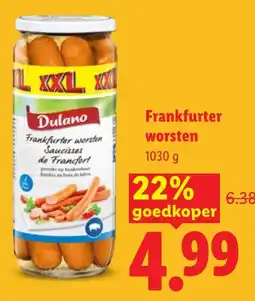 Lidl Dulano frankfurter worsten aanbieding