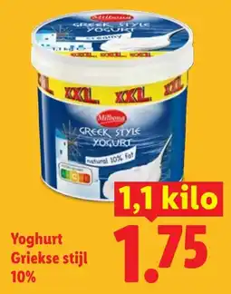 Lidl Yogurt griekse stijl 10% aanbieding