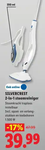 Lidl Silvercrest 2 in 1 stoomreiniger aanbieding