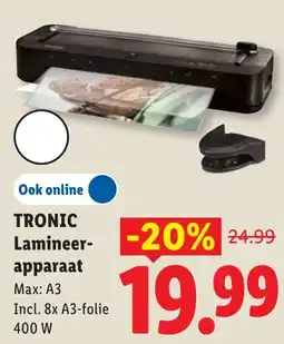 Lidl Tronic lamineerapparaat aanbieding