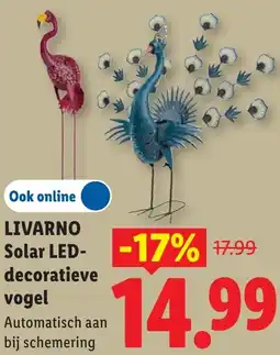 Lidl Livarno solar led decoratieve vogel aanbieding