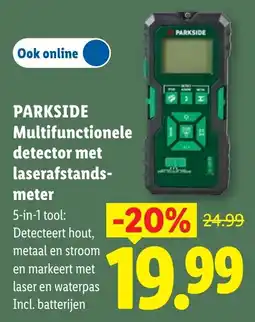 Lidl Parkside multifunctionele detector met laserafstandsmeter aanbieding