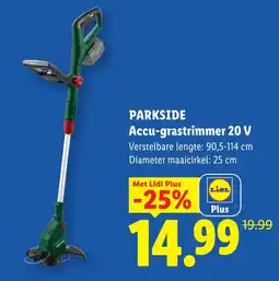 Lidl Parkside accu grastrimmer 20 V aanbieding