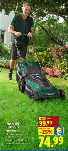 Lidl Parkside elektrische grasmaaier aanbieding