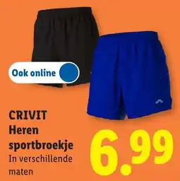Lidl Crivit heren sportbroekje aanbieding