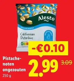 Lidl Pistachenoten ongezouten aanbieding
