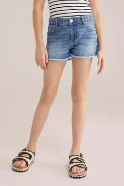 Wehkamp WE Fashion Blue Ridge denim straight short medium blue denim aanbieding