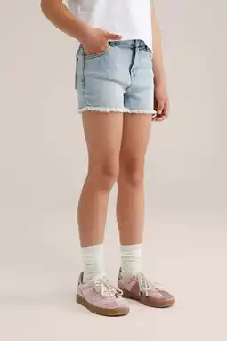 Wehkamp WE Fashion Blue Ridge slim denim short light blue denim aanbieding