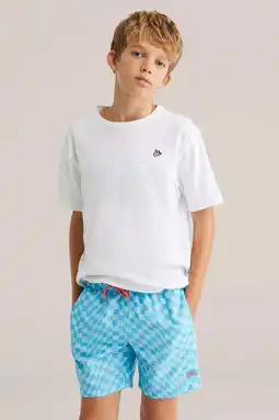 Wehkamp WE Fashion zwemshort turquoise/lichtblauw aanbieding