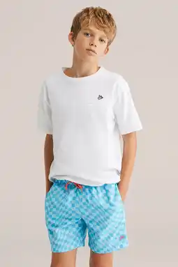 Wehkamp WE Fashion zwemshort turquoise/lichtblauw aanbieding