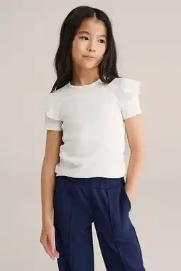 Wehkamp WE Fashion T-shirt met ruches wit aanbieding