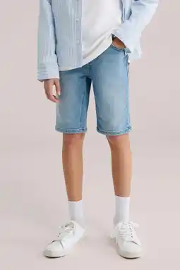 Wehkamp WE Fashion Blue Ridge slim fit denim short medium blue denim aanbieding