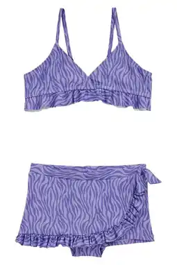 Wehkamp WE Fashion triangel bikini met ruches paars aanbieding