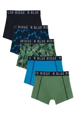 Wehkamp WE Fashion Blue Ridge boxershort - donkerblauw/blauw/groen (set van 5) aanbieding