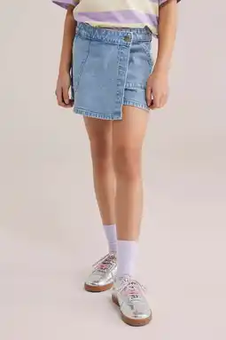 Wehkamp WE Fashion Blue Ridge denim skort light blue denim aanbieding