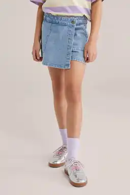 Wehkamp WE Fashion Blue Ridge denim skort light blue denim aanbieding