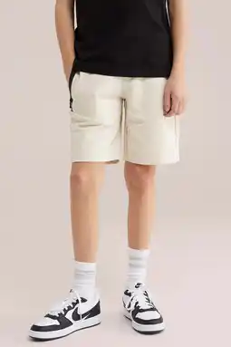 Wehkamp WE Fashion regular sweatshort ecru aanbieding
