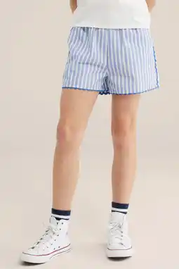 Wehkamp WE Fashion relaxed korte broek blauw/wit aanbieding