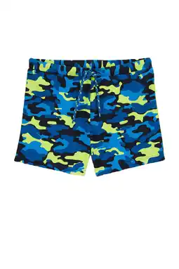 Wehkamp WE Fashion zwemboxer donkerblauw/neon geel aanbieding