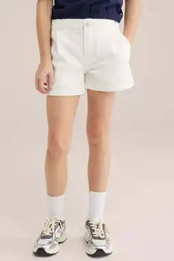 Wehkamp WE Fashion Blue Ridge straight casual short wit aanbieding