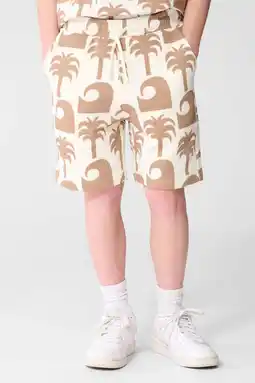 Wehkamp Shoeby regularwaist sweatshort lichtbruin aanbieding