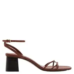 Wehkamp Mango leren sandalettes bruin aanbieding
