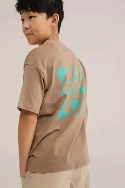 Wehkamp WE Fashion T-shirt met backprint lichtbruin aanbieding
