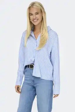 Wehkamp ONLY blouse met strepen lichtblauw aanbieding