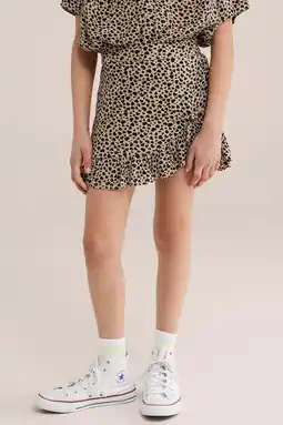 Wehkamp WE Fashion skort met panterprint bruin aanbieding