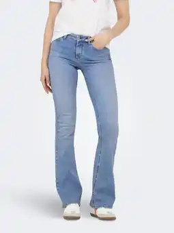 Wehkamp ONLY regularwaist flared jeans light blue denim aanbieding