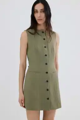 Wehkamp Mango doorknoop jurk groen aanbieding