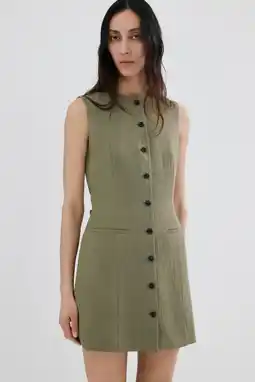 Wehkamp Mango doorknoop jurk groen aanbieding