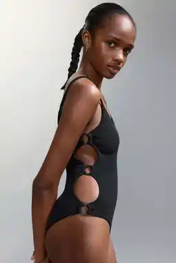 Wehkamp MANGO TEEN cut-out badpak zwart aanbieding