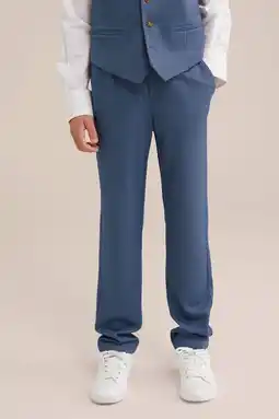 Wehkamp WE Fashion slim casual broek donkerblauw melange aanbieding