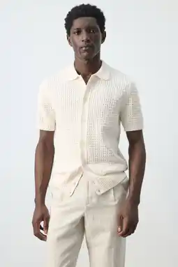Wehkamp Mango Man regular casual overhemd ecru gebreid aanbieding