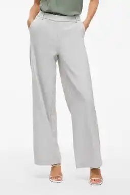 Wehkamp VILA wide leg highwaist casual broek grijs aanbieding