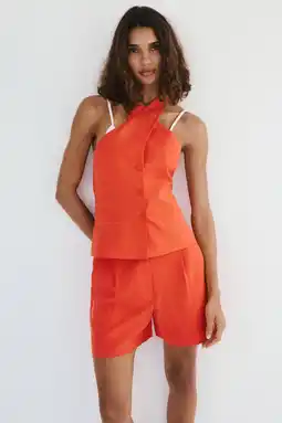 Wehkamp Mango loose fit casual short - rood aanbieding