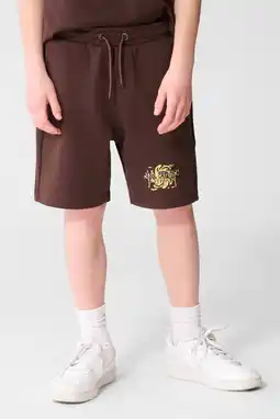 Wehkamp Shoeby regular sweatshort donkerbruin aanbieding