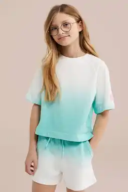 Wehkamp WE Fashion sweater turquoise/wit aanbieding